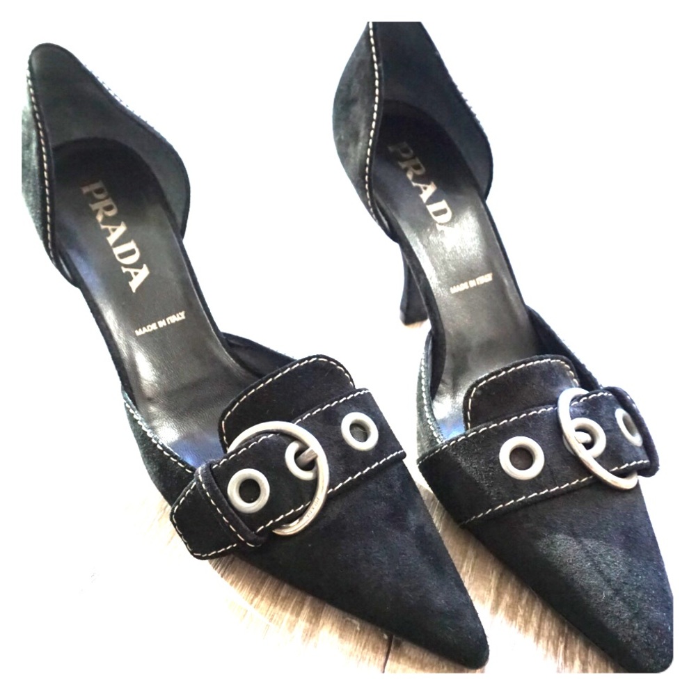 Black Prada “kitten” heels